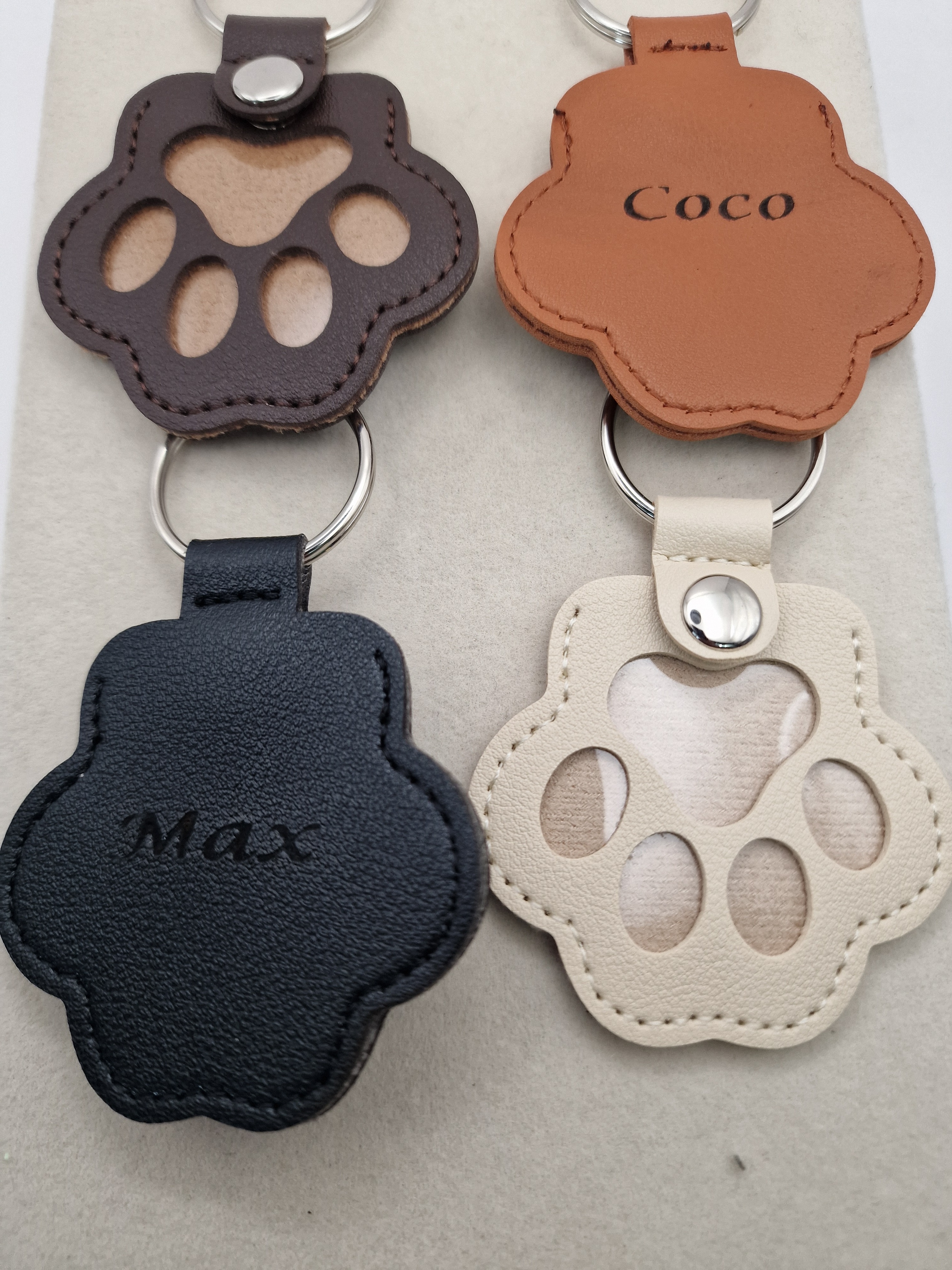 Personalised Self fill paw keyring for pet fur